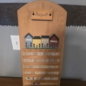Vintage handmade Wooden Perpetual Calendar Wall Hanging